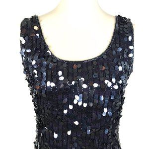 Pisarro Nights Blue Navy Beaded Sequin Dress 8